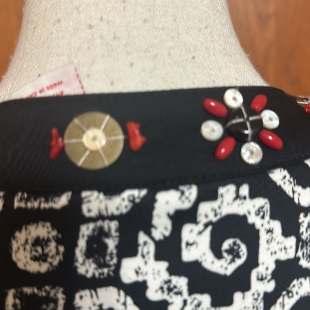 Ruby Rd. Cropped Geometric Design Button-Down 3/4… - image 4